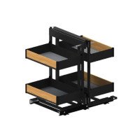 Магический угол PURO Corner space 900-1000 (Front 40-55) универсальный Л/П, черный мат.+дуб, Rejs