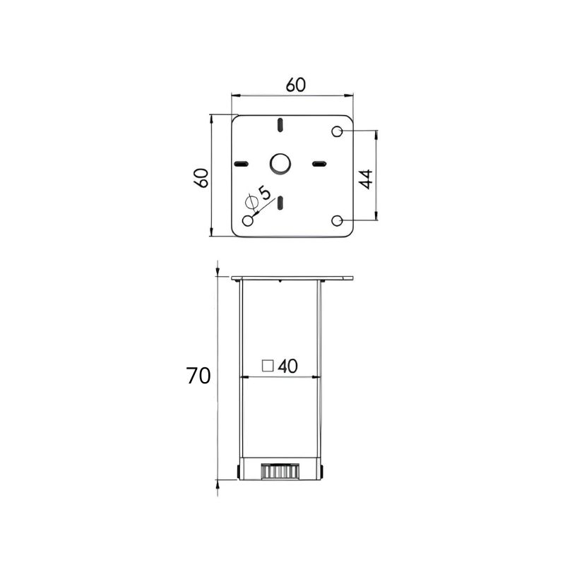 Опора Kapsan КВА-4005-0070-А01 4*4*7 см Хром