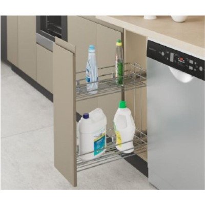 Starax Карго-30 хром 2 полки с доводчиком BLUM левая (230x475x495)
