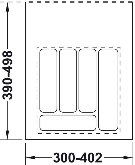 Пенал для посуду сірий 400-450 (402х498х46) Hafele