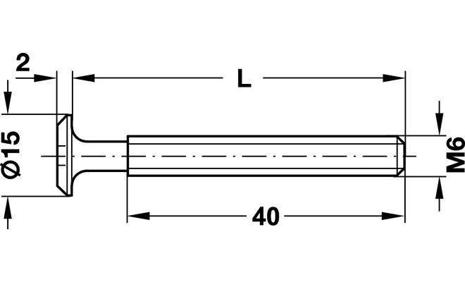 Гвинт М6х60 SW4, Hafele