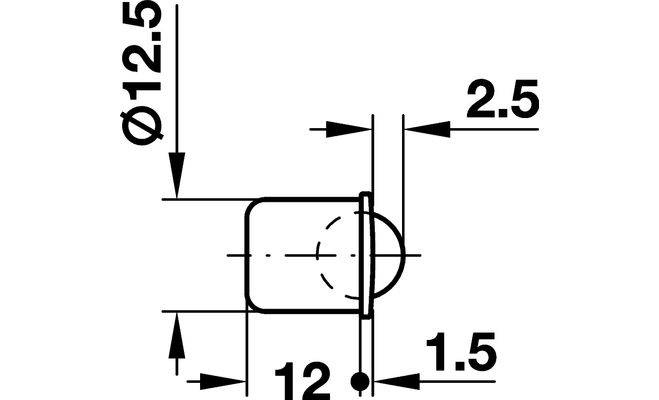 Защелка шариковая d=9,5мм глубина=10,5мм, Hafele