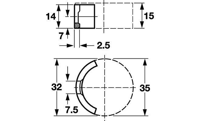 Сегмент для стяжки D35мм (конфирмат), Hafele
