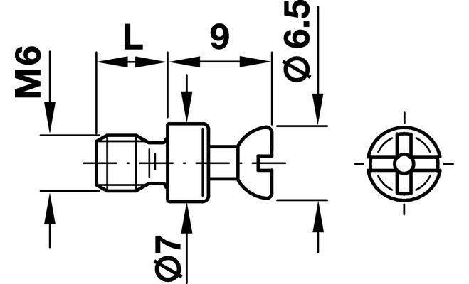Стяжка - RAFIX Болт S20, d=6мм L=7,5мм, Hafele
