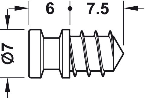 Гвинт D = 5мм для полицетримач 27590 + 27591, Hafele