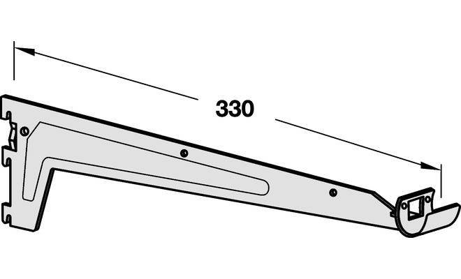 Консоль L=330мм для гардеробной трубя, белая, алюминий, Hafele
